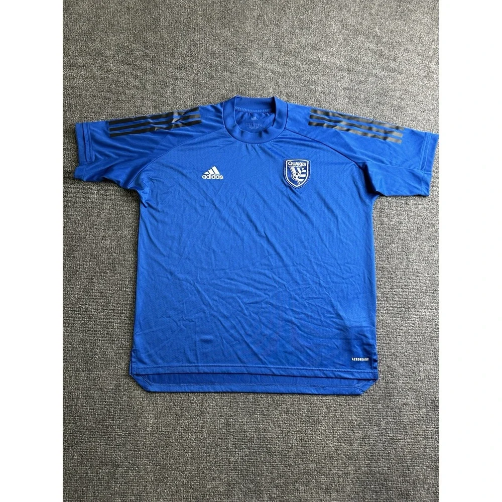 Mens Adidas 2020 San Jose Earthquakes MLS AEROREADY Soccer Jersey Blue, Size L